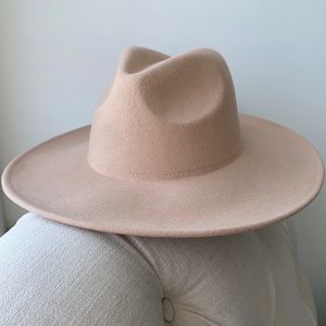 Cream wide brim hat vici